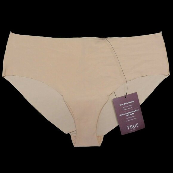 True Women Plus Size 1X Body Hipster Solid Beige Laser Cut Panty Underwear NEW - Picture 1 of 6